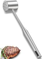 ayccnh meat mallet steak pounder: premium stainless steel manual tool for perfectly tenderized meat, 12 inch kitchen hammer with hook logo