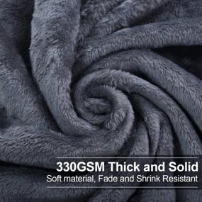 img 2 attached to 🛋️ EASELAND Soft Queen Size Blanket - All Season Warmth, Microplush Lightweight Thermal Fleece Blanket for Couch, Bed, Sofa - 90x90 Inches, Dark Gray