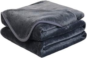 img 4 attached to 🛋️ EASELAND Soft Queen Size Blanket - All Season Warmth, Microplush Lightweight Thermal Fleece Blanket for Couch, Bed, Sofa - 90x90 Inches, Dark Gray