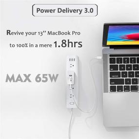 img 3 attached to Hyphenx GaN 65W USB C PD Charger for iPhone 13/12/11, MacBook Pro/Air, Switch, iPad Pro | Multi-Port Wall Charger with Cable | Fast Charging for Galaxy S21/S20