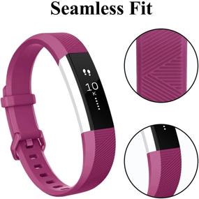 img 2 attached to 📱 Classic Soft Silicone Sport Replacement Wristbands for Fitbit Alta / Alta HR - 8 Pack Bands for Women and Men (Small, 8 Pack B)