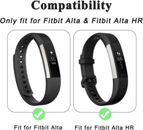 img 3 attached to 📱 Classic Soft Silicone Sport Replacement Wristbands for Fitbit Alta / Alta HR - 8 Pack Bands for Women and Men (Small, 8 Pack B)