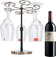 🍷 countertop wine glass rack: freestanding holder for drying and displaying wine glasses in the living room (silver) логотип