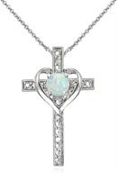 teen's or women's heart gem cross pendant necklace in sterling silver logo