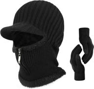 🧣 universal size winter knitted balaclava beanie hat by tagvo - warm cycling ski mask logo