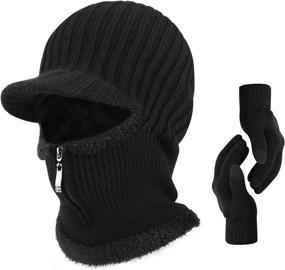 img 4 attached to 🧣 Universal Size Winter Knitted Balaclava Beanie Hat by TAGVO - Warm Cycling Ski Mask