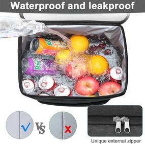 img 1 attached to 🥶 SEEHONOR Insulated Large Cooler Bag: Collapsible 36-Can Soft Coolers with Leakproof Dual Compartment - Ideal for Camping, Picnics, Beach, and Hiking