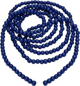 img 4 attached to Blue Christmas Wood Bead Garland 🎄 - 16 Feet, Holiday Decoration for Christmas Tree