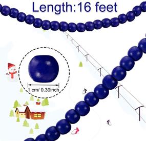 img 2 attached to Blue Christmas Wood Bead Garland 🎄 - 16 Feet, Holiday Decoration for Christmas Tree