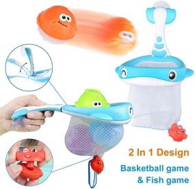 img 1 attached to 🛁 Bath Toy Set with Fishing Net and Organizer Bag - 36 Foam Bath Letters and Numbers, Floating Squirts Animal Toys Set, Fish Catching Game for Babies, Infants, Toddlers during Bathtub Time