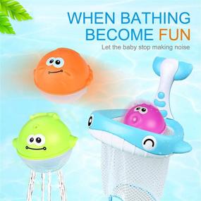 img 2 attached to 🛁 Bath Toy Set with Fishing Net and Organizer Bag - 36 Foam Bath Letters and Numbers, Floating Squirts Animal Toys Set, Fish Catching Game for Babies, Infants, Toddlers during Bathtub Time