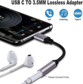 img 1 attached to 🎧 Адаптер высокого качества USB-C к 3.5 мм женскому разъему для наушников - 2 шт. | Совместим с Pixel, Galaxy, iPad Pro | Премиум-кабель USB C к адаптеру для аудио Aux.