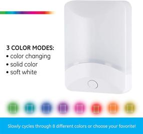 img 2 attached to 🔌 GE 34693 LED Night Light, White & Vibrant Color Modes, Plug-in, Dusk-to-Dawn Sensor, Energy Efficient, UL-Certified, Home Décor, Kids, Bedroom, Bathroom, Kitchen, 1 Pack, White