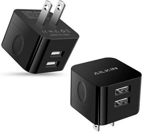 img 4 attached to 🔌 2Pack USB Wall Chargers: 2.4A Dual Port Fast Charger for iPhone, Samsung, LG, Google Pixel - Square Flat Power AC Adapter Charging Station