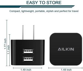 img 3 attached to 🔌 2Pack USB Wall Chargers: 2.4A Dual Port Fast Charger for iPhone, Samsung, LG, Google Pixel - Square Flat Power AC Adapter Charging Station