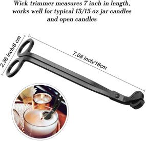 img 3 attached to 🕯️ Matte Black Stainless Steel Candle Wick Trimmer/Clipper Scissor Tool - Pack of 3