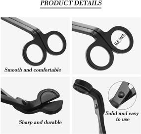 img 2 attached to 🕯️ Matte Black Stainless Steel Candle Wick Trimmer/Clipper Scissor Tool - Pack of 3