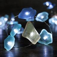 🌊 crystal club sea glass string lights - 10ft 40 leds | battery operated led fairy lights with remote control | nautical theme | usb plug-in indoor lighting for holidays, home bedroom decor логотип