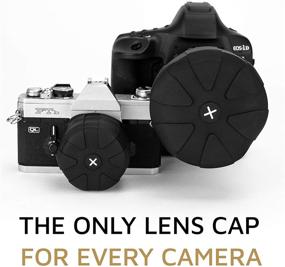 img 3 attached to 📷 KUVRD Universal Lens Cap 2.0 - Protect Your DSLR Lenses Hassle-Free, Weatherproof, Lifetime Coverage, Magnum, 4-Pack