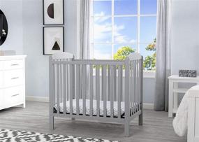 img 3 attached to 👶 Grey Delta Children Emery Mini Convertible Baby Crib with 2.75" Mattress - Enhanced SEO