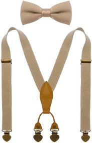 img 3 attached to 👔 WDSKY Комплект подтяжек и галстука для мальчиков с сердцевидными клипсами в стиле Y - регулируемый для улучшения SEO