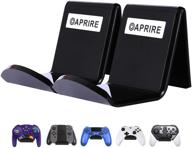 🎮 acrylic wall mount holder stand for xbox one ps4 pro - pack of 2 oaprire video game controller accessories with cable clips - black logo