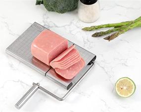 img 1 attached to 🧀 Stainless Steel Cheese Slicer with Accurate Size Scale and 5 Replaceable Wires - Ideal for Cheese, Butter, and Spam Slicing