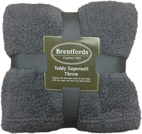 img 4 attached to 🛏️ Brentfords Super Soft Teddy Fleece Blanket - Large Charcoal Grey Throw Over Bed, Plush and Warm Sofa Bedspread - 60"x 78" Size