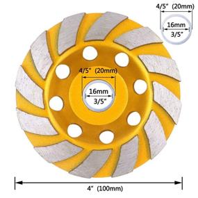 img 3 attached to 💎 Tanzfrosch 2 Pack 4 inch Diamond Cup Grinding Wheel: High Performance Turbo Row Grinding Disc for Concrete, Granite, Marble, Rock, and Cement Polishing