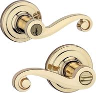 🔑 enhance home safety and hygiene with lido keyed entry lever: microban antimicrobial protection & smartkey security in polished brass logo