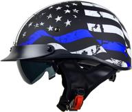 🔵 vega helmets 7850-024 unisex-adult half size motorcycle helmet - back the blue, large: top-rated protection for all riders logo