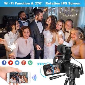 img 2 attached to 📹 36MP WiFi Vlogging Camcorder for YouTube, FHD 1080P Video Camera with IR Night Vision, 16X Digital Recorder, Microphone, 2.4G Remote, Battery Charger - 2021 New Version