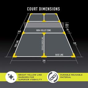 img 3 attached to 🎾 Franklin Sports Pickleball Court Marker Kit - Official Size Court Throw Down Markers with Tape Measure - Pickleball Court Lines Marking Set