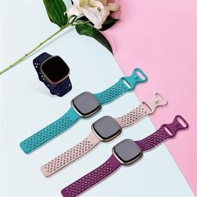 img 2 attached to 📿 Surundo 8-пакет: дышащие, водонепроницаемые браслеты для умных часов Fitbit Sense и Versa 3