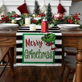 img 3 attached to Artoid Mode Grinchmas Christmas Decoration Kitchen & Dining for Kitchen & Table Linens