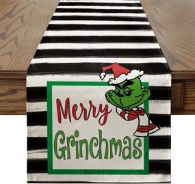 img 4 attached to Artoid Mode Grinchmas Christmas Decoration Kitchen & Dining for Kitchen & Table Linens