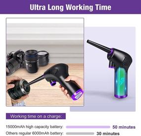 img 1 attached to 💨 Lantoo Electric Cordless Air Duster - Computer Cleaning with Rechargeable 15000mAh Battery, Powerful 36000 RPM, Typc-C Fast Charging - A Compressed Air Cans Spray Gas Cans Alternative