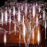 🌠 eagwell upgraded meteor lights, 20-inch 10 tube 540 led falling cascading meteor light, waterproof meteor shower lights outdoor for holiday party wedding christmas tree decoration - cool white: enhanced seo логотип