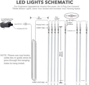 img 1 attached to 🌠 EAGWELL Upgraded Meteor Lights, 20-inch 10 Tube 540 LED Falling Cascading Meteor Light, Waterproof Meteor Shower Lights Outdoor for Holiday Party Wedding Christmas Tree Decoration - Cool White: Enhanced SEO