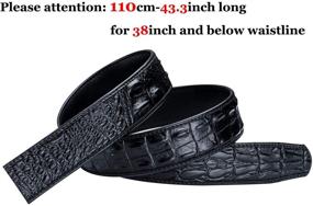 img 1 attached to 🐊 Men's Accessories: Adjustable Ratchet Crocodile Leather Buckle