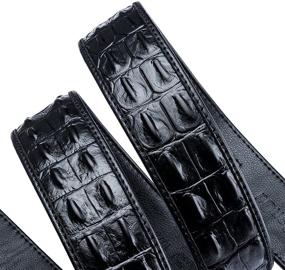 img 3 attached to 🐊 Men's Accessories: Adjustable Ratchet Crocodile Leather Buckle