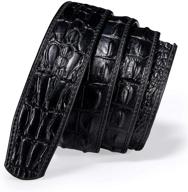 🐊 men's accessories: adjustable ratchet crocodile leather buckle logo