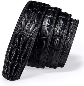 img 4 attached to 🐊 Men's Accessories: Adjustable Ratchet Crocodile Leather Buckle