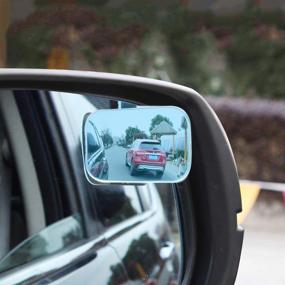 img 2 attached to Voroly Anti-Glare Blind Spot Mirror - HD Glass Adjustable Car Rear View Mirror for Enhanced Visibility - Pack of 2 (Rectangular)