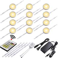 lvyinyin under cabinet led puck lights, remote control, dimmable linkable kit, 2 🔦 changeable colors, hardwired, perfect for kitchen counter, closet and cupboard lighting, set of 12 lights логотип