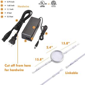 img 3 attached to Lvyinyin Under Cabinet LED Puck Lights, Remote Control, Dimmable Linkable Kit, 2 🔦 Changeable Colors, Hardwired, Perfect for Kitchen Counter, Closet and Cupboard Lighting, Set of 12 Lights