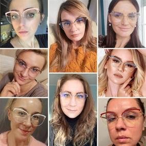 img 2 attached to 👓 Винтажные металлические очки для женщин - Очки от компании STORYCOAST Cat Eye с блокировкой синего света, модные очки от усталости глаз, защита от УФ-излучения и улучшение здоровья глаз.