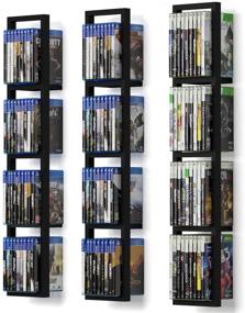 img 3 attached to 📚 Versatile Wall-Mounted Floating Shelves: Space-Saving Storage for Video Games, CDs, DVDs - 34 Inch, Set of 3