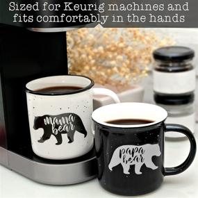 img 1 attached to Mama Bear and Papa Bear Mug Set 🐻 - Couple's Coffee Mugs, His and Hers Ceramic Mug Set