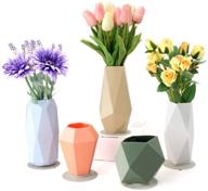 🌸 creative kids flower vase set: geometric silicone designs for modern home decor, centerpieces, and office spaces - set of 5 little vases logo